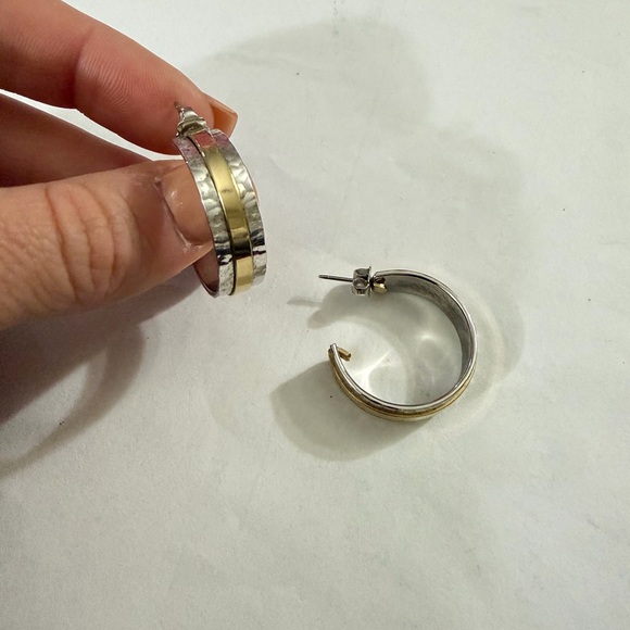Jewelry - Elegant Silver and Gold Hoop Earrings